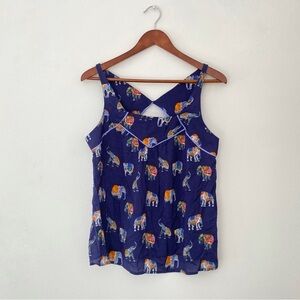 Maeve anthro blue elephant print spring camisole size s